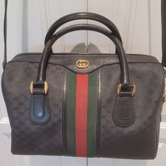 GUCCI* SHERRY LINE*VERY RARE* MICRO GG* HANDBAG* & CROSSBODY STRAP - Picture 1 of 16